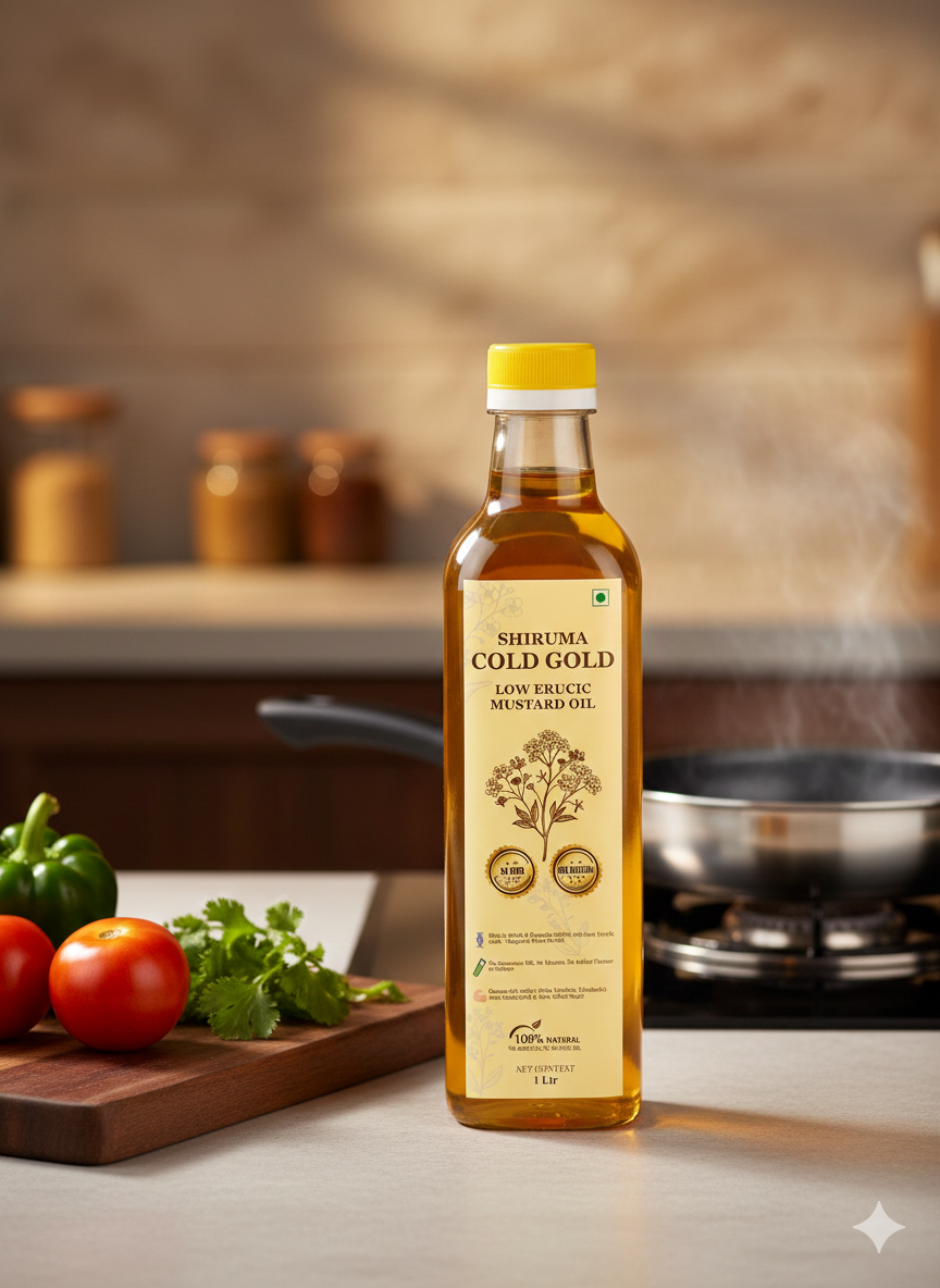 Shiruma FarmPure ColdGold – Low Erucic Mustard Oil