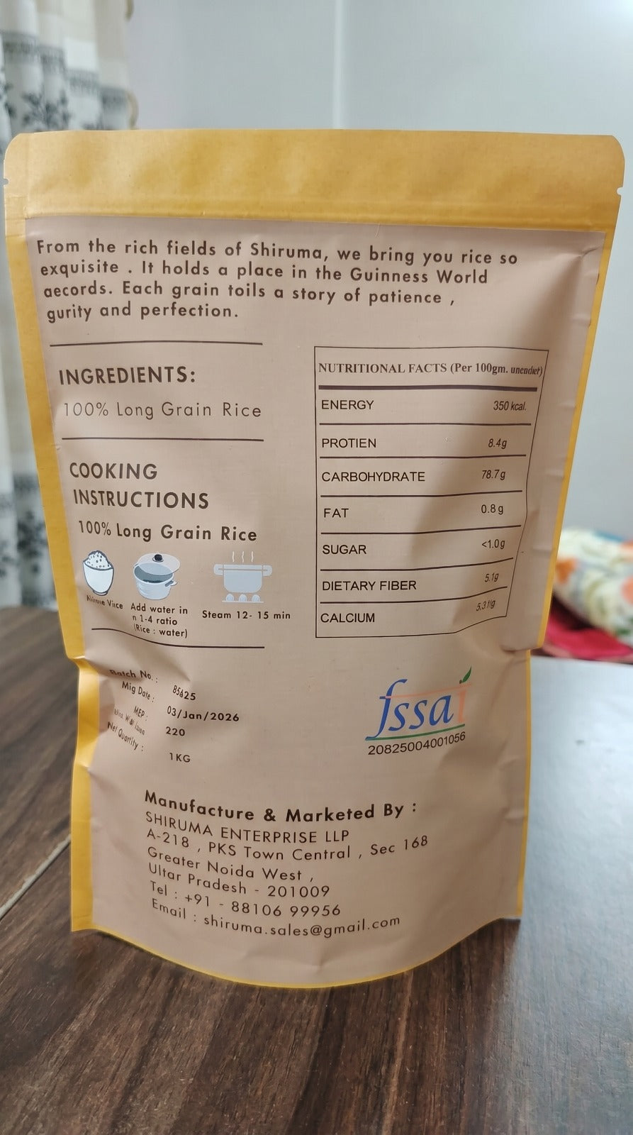 Shiruma Farm Pure Basmati Rice